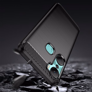 Carbon Case case for Infinix Hot 12 Pro flexible silicone carbon cover black