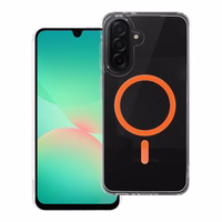 Drop Glue Colorful Ring Mag Cover compatible with MagSafe jaoks SAMSUNG A16 5G / A16 4G oranž