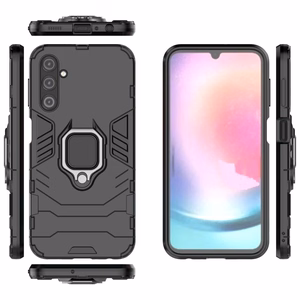 Ring Armor ümbris jaoks Samsung Galaxy A24 4G armored cover magnetic holder ring must