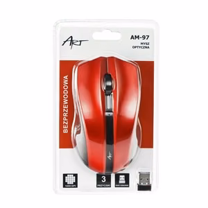ART juhtmevaba computer hiir 2,4G 1000 dpi AM-97 punane