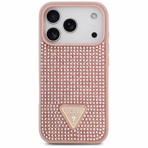 Guess Rhinestone Triangle Logo чехол для iPhone 17 Pro - розовый