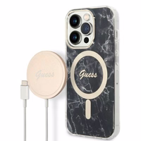 Set Guess GUBPP14LHMEACSK Ümbris+ Charger iPhone 14 Pro 6.1" must/must hard ümbris Marble MagSafe