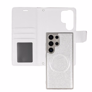 Glitter Magsafe Kaaned Ümbris jaoks Samsung Galaxy S23 Plus hõbedane