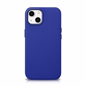 iCarer Litchi Premium nahkkott iPhone 14 Magnetic Leather Case MagSafe tumesinine (WMI14220709-DB)