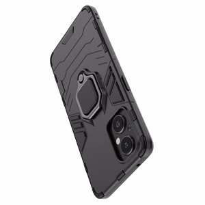 Ring Armor kõva hübriidkate + magnetiline hoidja OnePlus Nord N20 5G jaoks must