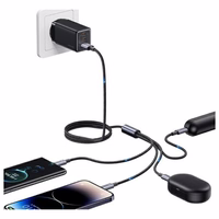 USAMS kaabel 4in1 2xUSB-C/Lightning/MicroU SB 15W 1,2m Aluminum Alloy Data Cable Sufeng Series SJ739USB101 (US-SJ739)