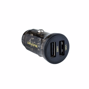 WEKOME WP-C40 Vanguard Series autolaadija, 2 × USB-A, 15 W, must ja läbipaistev