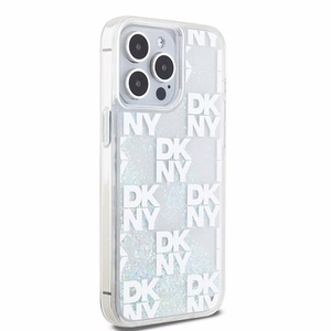 DKNY Liquid Glitter Multilogo ümbris jaoks iPhone 15 Pro Max - valge