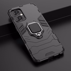 Ring Armor kõva hübriidkate + magnetiline hoidja OnePlus Nord N20 5G jaoks must