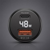 Blavec Car charger BS-04B-C Volt - USB + Type C - QC 3.0 18W PD 30W with Type C to Type C cable (CCBS04BCV-UCB) black