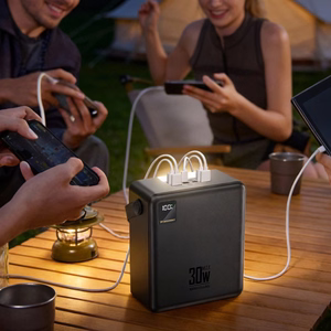 Wozinsky W8-B 100000mAh 30W akupank, 2xUSB-A, 2xUSB-C, taskulambiga, must