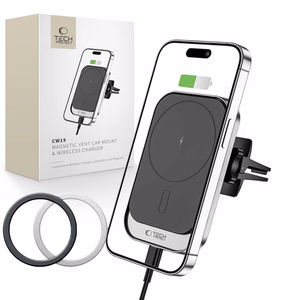 Tech-Protect CW19 MagSafe magnetic car holder with 15W inductive charger for air vent - black