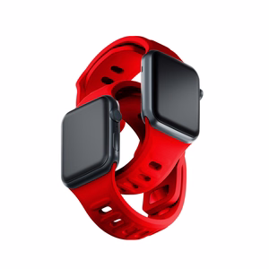 3mk silikoonrihm Apple Watchile, 42/44/45/46/49 mm, punane, suur suurus