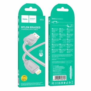 Кабель USB A to Lightning Hoco 2,4A 1 m X113 серый