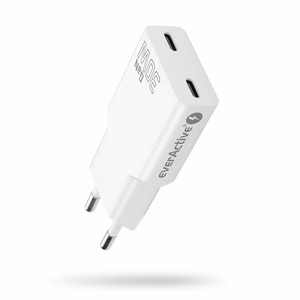 Laadija 2 x USB-C Quick Charge 4+ 30W Super Slim valge