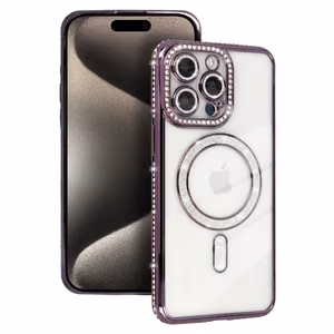 Bling Magsafe Ümbris jaoks Iphone 15 Pro purple