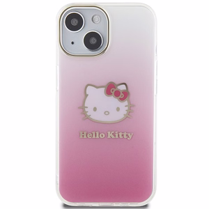 Hello Kitty IML Gradient Electrop Kitty Head ümbris jaoks iPhone 15 - roosa