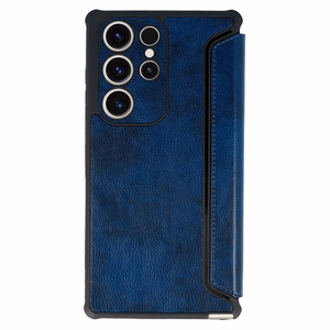 Кожаный чехол-книжка Razor для Samsung Galaxy S23 Plus тёмно-синий