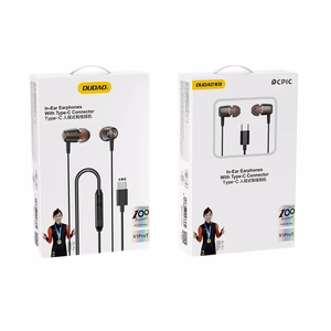 Dudao X1PROT In-Ear Wired USB-C Kõrvaklapid 1.2m - Must