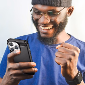 Carbon Case iPhone 14 Pro paindlik geel tagakate must