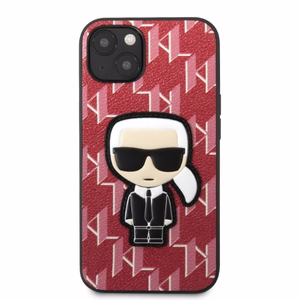 Karl Lagerfeld KLHCP13SPMNIKPI iPhone 13 mini 5.4" жёсткий чехол красный/красный Monogram Ikonik Patch