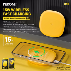 WEKOME WP-U165 Tint Series Qi juhtmevaba laadimisalus, 15 W, kollane