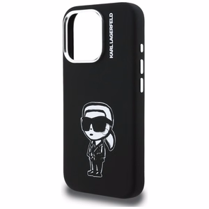 Чехол Karl Lagerfeld Silicone Karl Sketch MagSafe для iPhone 16 Pro чёрный