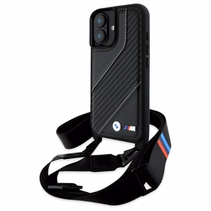 BMW M Edition Carbon Stripe & Strap iPhone 16 Ümbris - must