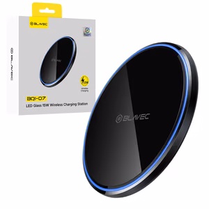 Blavec induktsioonlaadija BQI-07 Qi 15W UniCharge (BQI07-QIB) must klaasist