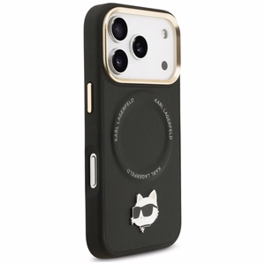 Karl Lagerfeld Big Strap Choupette Metal Logo MagSafe Ümbris jaoks iPhone 17 Pro Max - must