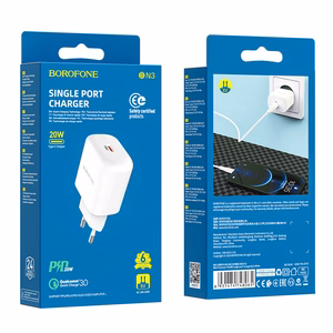 Borofone Wall charger BN3 Premium - Type C - QC 3.0 PD 2.0 20W white