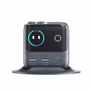 Joyroom Podix JR-TRD01 GaN 140W Desktop Laadija with 5 Ports and Dual Retractable Cables - Hall