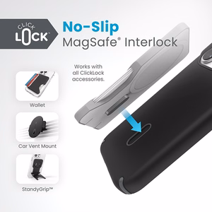 Speck Presidio2 Pro ClickLock MagSafe ümbris seadmele iPhone 15 Pro, mustas ja kiltkivihallis värvitoonis