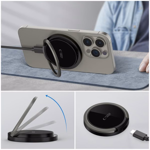 Tech-Protect QI15W-A33 Induktiivne Laadija koos MagSafe and Alus koos USB-A / USB-C Kaabel - must