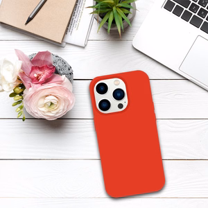 Tel Protect Silicone Premium jaoks Iphone 15 Pro punane