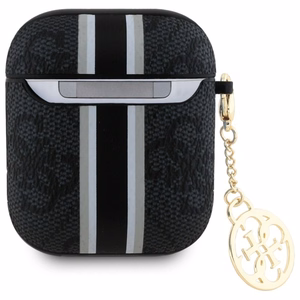 Guess GUA2P4RPSK AirPods 1/2 cover black/black 4G Printed Stripes Charm