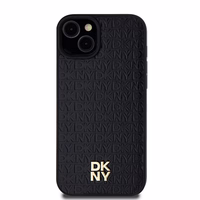 DKNY Leather Pattern Metal Logo MagSafe Ümbris jaoks iPhone 15/14/13 - Must