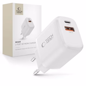 Tech-Protect NCA30 PD 30W QC3.0 USB-A / USB-C Wall Laadija - valge