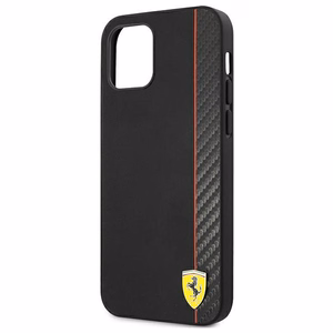 Ferrari FESAXHCP12SBK iPhone 12 mini 5.4" жёсткий чехол чёрный/чёрный On Track Carbon Stripe