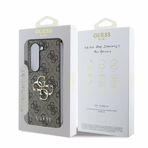 Guess Leather 4G Metal Logo Ümbris jaoks Samsung Galaxy Z Fold 6 - Brown