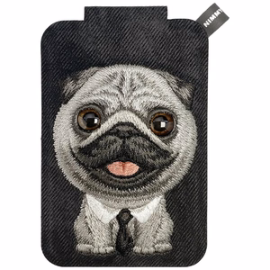Nimmy New Big-Eye Cute Pets 2.0 Dog MagSafe magnetiline telefoni kaarditasku koos toega – must