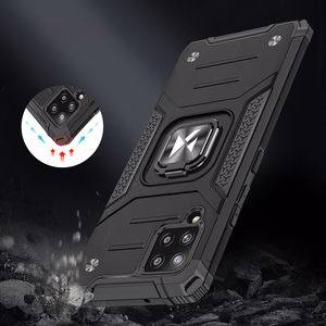 Wozinsky Ring Armor Case Kickstand Tough Rugged Cover for Samsung Galaxy A42 5G punane