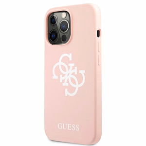 Guess GUHCP13LLS4GWPI iPhone 13 Pro / 13 6.1" розовый/розовый жёсткий чехол Silicone 4G Logo