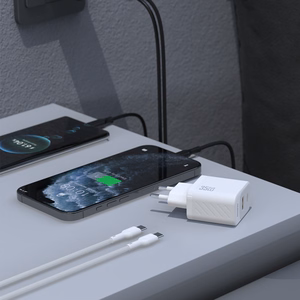 Dudao A27MaxCEU PD QC 35W USB-A USB-C seinalaadija USB-C kaabliga - valge