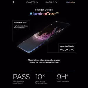 Spigen Glas.TR EZ Fit Pro Tempered Glass for iPhone 16 Pro / 17 / 17 Pro - Transparent