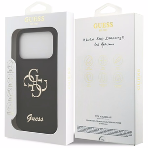GUESS ümbris jaoks IPHONE 17 Pro GUHCP17LSC4GSMK (Silicone W/ Big 4G Script) must