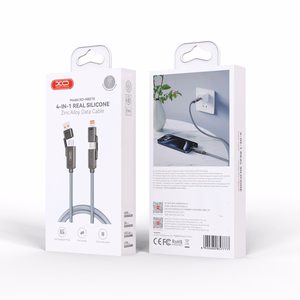 XO kaabel NB275 4w1 USB-C - Lightning + USB - USB-C 60W 1,0m szary