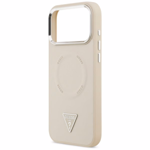 Чехол Guess Triangle Logo MagSafe для iPhone 17 Pro бежевый