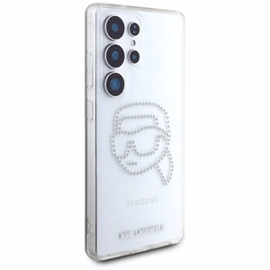 KARL LAGERFELD ümbris jaoks SAMSUNG S25 Ultra KLHCS25LHKHDCELT (IML Rhinestones K Head) läbipaistev