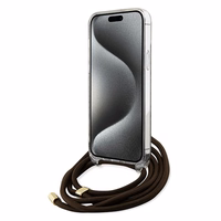 Guess Crossbody Cord 4G Print ümbris jaoks iPhone 15 Pro Max - brown